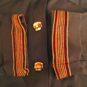 St John by Marie Gray Sport Moss Green Gold Bling Jacket Small Made in USA